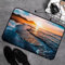 Memory Foam Badezimmer- 40 x 60 cm,Ozean-Wellen-Strand-Sand-Küsten-Sonnenuntergang-Thema,Badteppich Saugfähige Rutschfester Badvorleger Waschbar Badematte