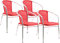 pemora 4-er Set Bistrostühle Outdoor-Stühle Gartenstühle Kir in rot