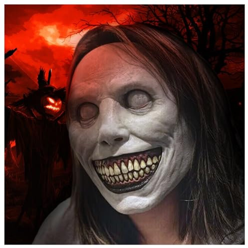 Jicyor Maschere per Halloween Horror, maschera spaventosa per Halloween sorridente demone spaventoso clown cosplay halloween demone carnevale cosplay oggetti di scena per uomini e donne