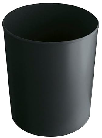 PROREGAL Runder feuerfester Papierkorb & Abfallsammler aus Kunststoff | 20 Liter, HxØ 34x28,3cm | Schwarz