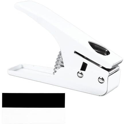 XHTLLO Gitarren-Pick-Loch-Stanzer, Verstellbare Größe, Tragbarer Plektrum-Schneider Für Gitarren-Picks(R26D weiß)
