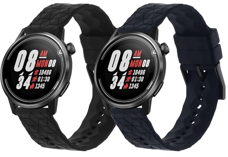 kwmobile 2X Sportarmband kompatibel mit COROS PACE 2 / APEX (42mm) Armband - Fitnesstracker Band Set aus TPU Silikon