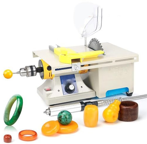 Jewelry Lapidary Mini Table Saw with Flexible Shaft, Electric Precision Grinder for Wood, Silver, Metal - 10000r/Min Desktop Saw, 220V