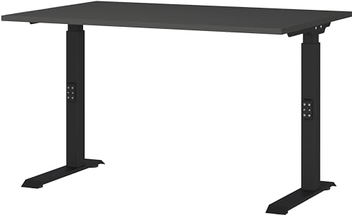Germania Schreibtisch 7910-547, in Graphit, me. höheneinst., 120 x 91 x 80 cm (BxHxT)