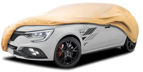 JURMON Housse de protection pour voiture d'extérieur robuste, convient pour Renault Megane - Coupe-vent, toutes saisons, pluie, UV, poussière, neige