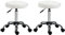 Vinsetto Rollhocker Höhenverstellbarer Arbeitshocker, Drehbarer Salon Hocker für Büro Massage Kunstleder Weiß Ø35,5 x 51-67 cm