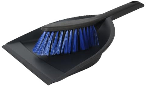 Keroppa Recogedor y Cepillo de Mano, Gran Capacidad de Recogida, Ligero, Labio de Goma, Uso en Hogar y Vehículo, Fácil Almacenado, Negro