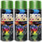 Deco Color 3er Sparpack Lackspray 400ml - Sprühlack mit Effekt für z.B. KFZ, Fahrrad uvm. (3 Dosen Lackspray GRÜN mit Metallic-Effekt)