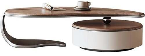 ruyi-1986 Table Basse Table Basse Vintage en Noyer for Le Salon, Design de Forme Unique, Table à thé de Style rétro, Parfaite for Un Usage Domestique, mobilier élégant et Durable Table de Salon