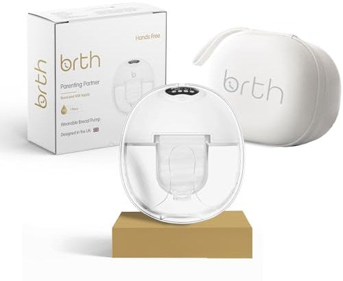 Birth Tire-lait électrique mains libres S39, tire-lait portable portable, 4 modes et 12 niveaux d'aspiration, bride confortable de 24 mm (lot de 1, blanc), multi-mode pour stimuler l'approvisionnement
