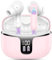 Bluetooth Kopfhörer, Kopfhörer Kabellos Bluetooth 5.3 In Ear Kopfhörer mit 4 ENC Noise Cancelling Mics, 40Std HiFi Stereo Kabellose Kopfhörer mit LED-Anzeige, IP7 Wasserdicht Ohrhörer für Sport, rosa