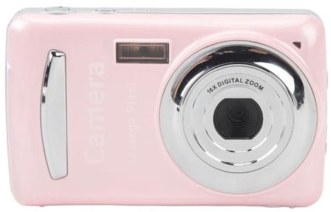 Stylebest Fotocamera portatile da 16 m pixel con zoom digitale 16x, video 1080p, leggera per viaggi, schermo da 2,4 pollici, materiale ABS, bei momenti (rosa)