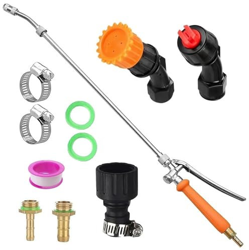 SKIKHN Sprühstab-Ersatz,72cm Verstellbarer Ersatz-Universal-Sprühstab mit 3 Düsentypen,Garten Gießstab Metall,mit Universeller Messingersatz 3/8 und 1/4,für die Wasserwäsche im Haus,Garten,Auto