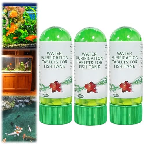 3 boxes Water Purification Tablets, Algae Remover Fish Tank, Water Purification Tablets for Fish Tanks, Purifying Tablets, Water Feature Clear Water Treatment