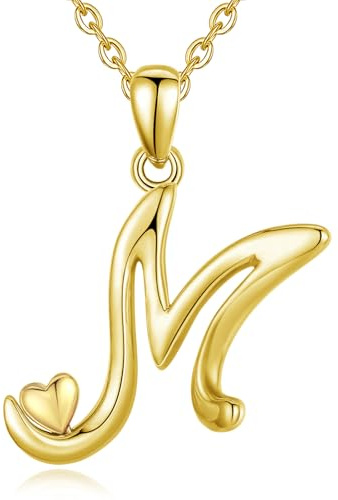CELESTIA Buchstabe Kette Damen 925 Silber Roségold Anhänger mit Herz 26 Anfangsbuchstaben Schmuck Geschenke Frauen Teenager Mädchen