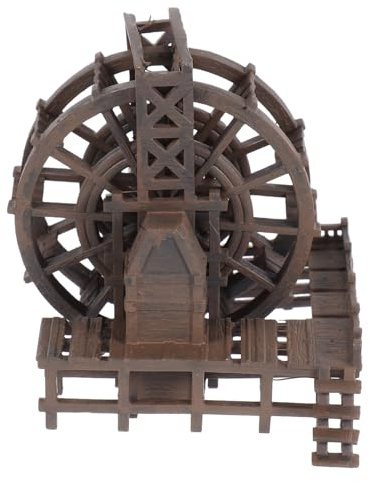 DONFAMDS Windmill Fountain Ornament for Fish Tank Waterfall Water Wheel Decoration Desktop Aquarium Water Feature for Zen Garden Micro Landscape
