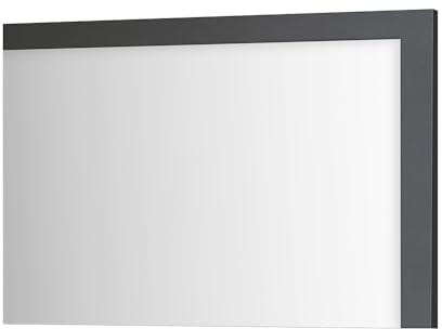 Milano Bexley 700mm x 500mm Wall Hung Bathroom Mirror Black Grey Frame