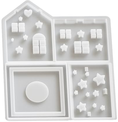 Moules de bricolage en forme de maison unique pour veilleuse - Moules en silicone - Texture en silicone pour travaux manuels