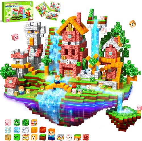 COOLJOYA Magnetische Bausteine - Magnetbausteine Magnetspielzeug,150 Teile Magnetische Bauwelt Spielzeug Magnetblöcke für Kinder ab 3-10 Jahre Verstaubare,Geschenke Kinder,Baue Mine Magnet Welt