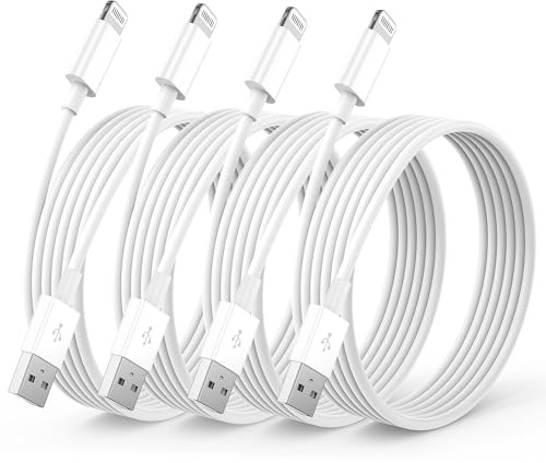 BSTOEM 4Pack for iPhone Charger Cable 3 M, Charging Cable USB to Lead 3 Meters Fast Charging for iPhone 14 13 12 11 Pro Max X XS 8 7 6 (White)