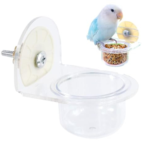 Ahuuen Wellensittich Futter Napf,Abnehmbare Vogeltränken Für Käfige - Acryl Futter Spender Wassernapf Für Haustiere Kanarienvogel Finken