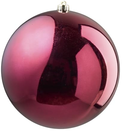 XXL Christbaumkugeln Glänzend - Bruchsichere Weihnachtskugeln - Große Plastikkugeln zum Hängen - Perfekt für Weihnachtsbaum, Schaufenster & Außenbereich (Bordeaux, ⌀ 25 cm)