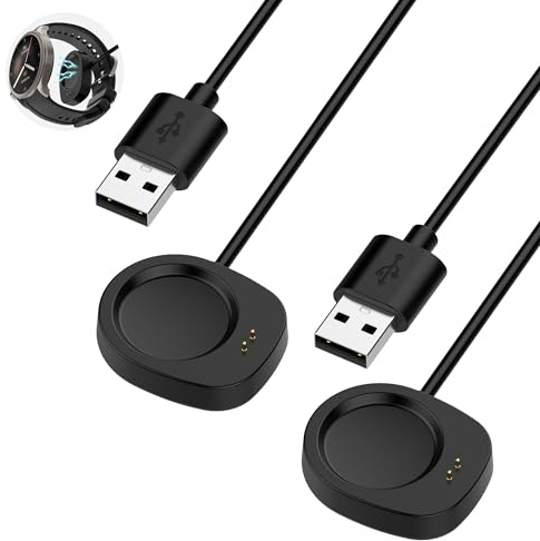 2 Stück Ladekabel kompatibel mit Amazfit T-rex3/ Pro,Helio Strap/Active Max | Amazfit Active 3,Helio Strap/Active Max/ T-Rex 3(Pro)/Balance/Balance 2 /3/t-rex dual solar, USB-A Smartwatch Ladegerät 1m
