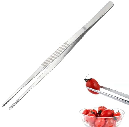 Pince à épiler de cuisine | Poignée de 30,5 cm | Pince à épiler alimentaire en acier inoxydable, pour servir des aliments, barbecue, grillades