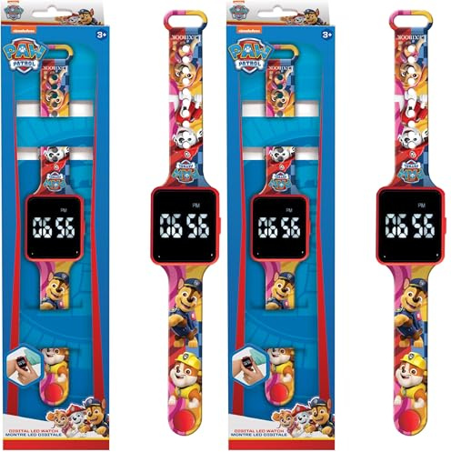 Lexibook, Paw Patrol, Digital Display Clock, 12 oder 24 Stunden Anzeige, DMW060PA (Packung mit 2)