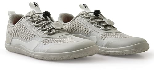 Reima Tallustelu Kinder Barfußschuhe - Leichte, minimalistische Barfußschuhe für Jungen und Mädchen - Breite Zehenkappe, Wasserabweisende Membran, Flexible 4-mm-Sohle - Stone beige, 33
