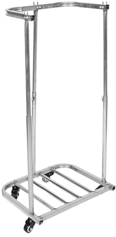 Milisten Outdoor Trash Bag Holder with Wheels and Steel Frame Rubbish Bag Support Rack Compatible with Sturdy for Collecting Leaves and Outdoor Work