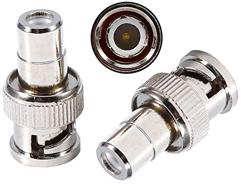 10 x Adapter BNC Stecker,10 PCS BNC Stecker auf Cinch Buchse AV Video Adapter,BNC Male to Female Adapter Steckverbinder Connector Kits für CCTV System Silber