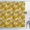ABAKUHAUS Blumen Duschvorhang, Vintage Blumenstrauß Botanik, Stoffliches Gewebe Badezimmerdekorationsset mit Haken, 175 x 240 cm, Erde Gelb Beige