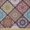 ABAKUHAUS Mandala Stoff als Meterware, Bunte Mosaik-Blumen, Microfaser Multi Zweck Dekostoff für Kunsthandwerke, 3M (230x300cm), Blasser Redwood