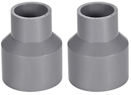 sourcing map Réducteur de Tuyau PVC DWV Hub 40 Gris 25mm x 40mm Douille 2Pcs