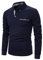 YCUEUST Men's Polo Shirt Long Sleeve Casual Plaid Collar T-Shirts Blue Large