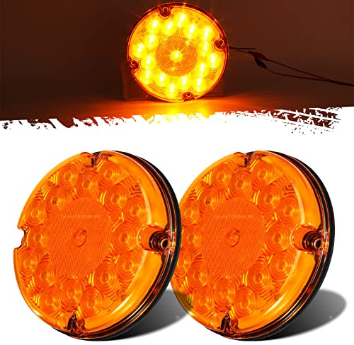 Partsam Runde LED-Rückleuchten für Anhänger, 17,8 cm, 17,8 cm, 17,8 cm, wasserdicht, mit wasserdichten Dichtungen für LKW, Anhänger, Wohnmobil, UTV, Bus, Stepvans, 2 Stück