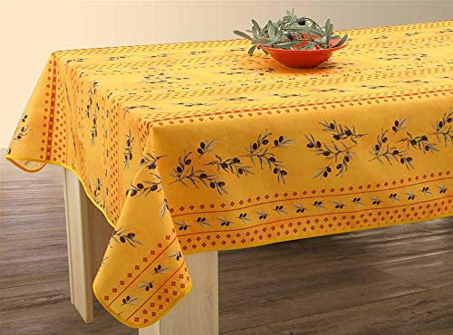 Provencetischdecke Tischdecke, 120x150 cm, Olivio, Antitache, Lotuseffekt, schmutz und wasserabweisend