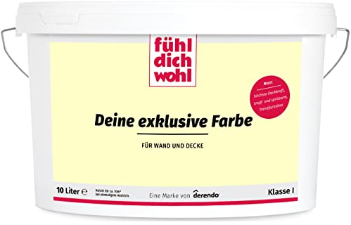 Fühl Dich Wohl Deine Farbe gelb, matte Wandfarbe gelb, hohe Deckkraft, verschiedene Gelbtöne zur Auswahl (10L, Buttergelb E7-21)