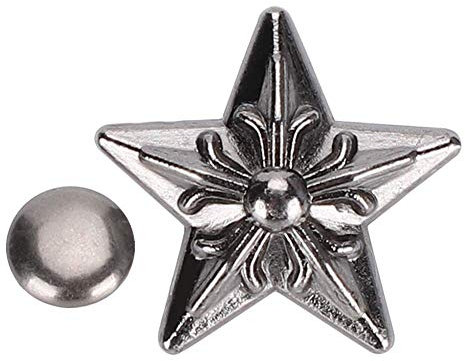 Fdit 50 Ensembles de Rivets étoiles pour l'artisanat du Cuir, Kit de Goujons de Rivets étoiles Bricolage 16mm pour vêtements Sacs Chaussures Rivet Artisanat
