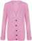 Purple Hanger New Womens Everyday Long Sleeve Button Top Ladies Chunky Aran Cable Knit Grandad Cardigan (16-18, Baby Pink)