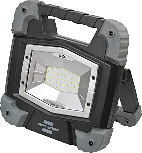 Brennenstuhl Bluetooth LED Baustrahler TORAN 3050 MB (30W, 3400lm, 5000K, IP55, LED Arbeitsstrahler mit Lichtsteuerung per App und 5m RN-Kabel)