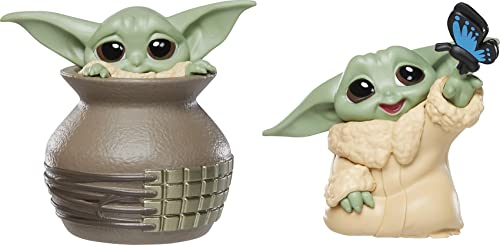 Star Wars The Bounty Collection Serie 4, 2er-Pack 5,5 cm große Grogu Sammelfiguren, Grogu mit Schmetterling und im Krug versteckt, ab 4 Jahren