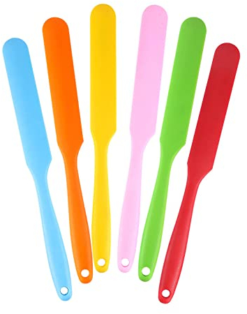 CANDeal 6 Pièces Ensemble De Spatules En Silicone Résistant à La Chaleur Gâteau Crème Spatules Mélange Pâte Grattoir Antiadhésif Flexible Cuisson Outil De Cuisson Mélange Couleur
