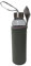 Wolke Glasflasche 500ml und mit Schutzhülle [5 FARBIG] Trinkflasche Glas Spülmaschinenfest bruchsicher und Kohlensäure geeignet - Wasserflasche Edelstahldeckel für Fitness, Arbeit, Schule, (Grau)
