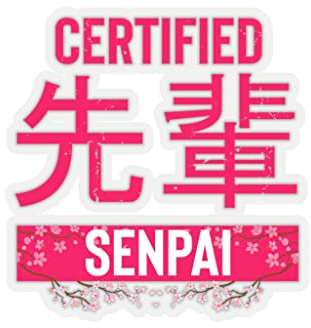 Bouteille isotherme de 591 ml certifiée humoristique Senpai Japon Manga mentorat instructeur hilarant 5,1 x 5,1 cm / blanc