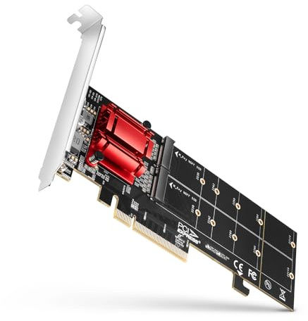 AXAGON PCEM2-ND PCIe Adapter für zwei M.2 SSDs