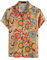 LucMatton Hawaiihemden für Herren, Baumwolle, Leinen, traditionelle Motive, Kurzarm, Knopfleiste, Khaki, XL
