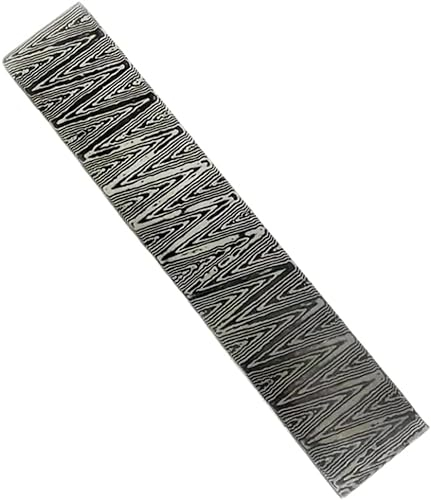 Aibote VG10 Custom Handmade Lightning Pattern Damascus Stainless Steel Bar Knife Billet for Knife Making Outdoor Knives (220x30x3mm)