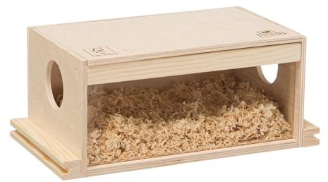 Ferplast Arcade Home Wooden House for Hamsters & Mice - 29 x 15.3 x h 12 cm, Accessory for Cage, Bedding Litter Sawdust